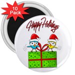 Cute Xmas birds 3  Magnets (10 pack) 