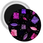 Purple and pink flowers  3  Magnets