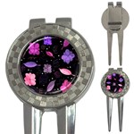 Purple and pink flowers  3-in-1 Golf Divots