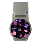 Purple and pink flowers  Money Clips (Round) 