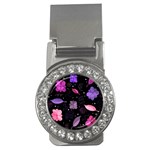 Purple and pink flowers  Money Clips (CZ) 