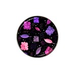 Purple and pink flowers  Hat Clip Ball Marker (4 pack)