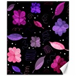 Purple and pink flowers  Canvas 8  x 10 