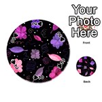 Purple and pink flowers  Playing Cards 54 (Round) 
