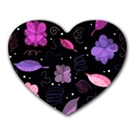 Purple and pink flowers  Heart Mousepads