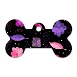 Purple and pink flowers  Dog Tag Bone (Two Sides)