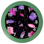 Purple and pink flowers  Color Wall Clocks