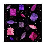 Purple and pink flowers  Face Towel