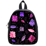 Purple and pink flowers  School Bags (Small) 