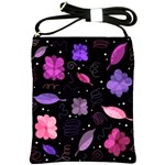 Purple and pink flowers  Shoulder Sling Bags