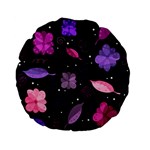 Purple and pink flowers  Standard 15  Premium Flano Round Cushions