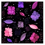 Purple and pink flowers  Large Satin Scarf (Square)