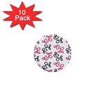 Red elegance  1  Mini Buttons (10 pack) 