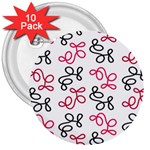Red elegance  3  Buttons (10 pack) 
