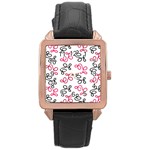 Red elegance  Rose Gold Leather Watch 