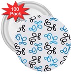Blue elegance  3  Buttons (100 pack) 