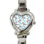Blue elegance  Heart Italian Charm Watch