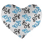 Blue elegance  Large 19  Premium Heart Shape Cushions