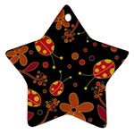 Flowers and ladybugs 2 Ornament (Star) 