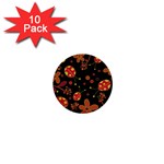 Flowers and ladybugs 2 1  Mini Buttons (10 pack) 