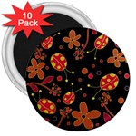 Flowers and ladybugs 2 3  Magnets (10 pack) 