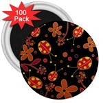 Flowers and ladybugs 2 3  Magnets (100 pack)