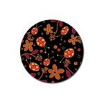 Flowers and ladybugs 2 Magnet 3  (Round)