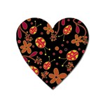 Flowers and ladybugs 2 Heart Magnet