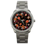 Flowers and ladybugs 2 Sport Metal Watch