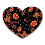 Flowers and ladybugs 2 Heart Mousepads