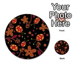 Flowers and ladybugs 2 Multi-purpose Cards (Round) 