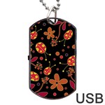 Flowers and ladybugs 2 Dog Tag USB Flash (Two Sides) 