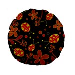 Flowers and ladybugs 2 Standard 15  Premium Round Cushions