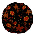 Flowers and ladybugs 2 Large 18  Premium Flano Round Cushions