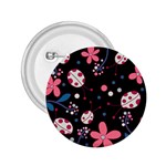 Pink ladybugs and flowers  2.25  Buttons