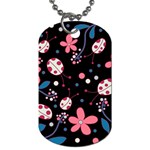 Pink ladybugs and flowers  Dog Tag (Two Sides)