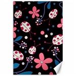 Pink ladybugs and flowers  Canvas 24  x 36 