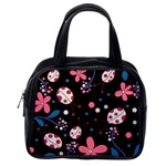Pink ladybugs and flowers  Classic Handbags (One Side)