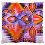 Crystal Star Dance, Abstract Purple Orange Large Flano Cushion Case (One Side)