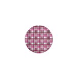 Pink plaid pattern 1  Mini Buttons