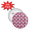 Pink plaid pattern 1.75  Buttons (100 pack) 