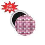 Pink plaid pattern 1.75  Magnets (100 pack) 