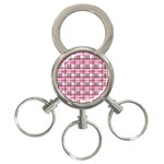 Pink plaid pattern 3-Ring Key Chains