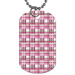 Pink plaid pattern Dog Tag (Two Sides)