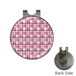 Pink plaid pattern Hat Clips with Golf Markers
