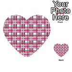Pink plaid pattern Multi-purpose Cards (Heart) 