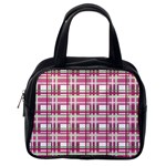 Pink plaid pattern Classic Handbags (One Side)