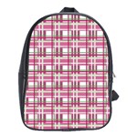 Pink plaid pattern School Bags(Large) 