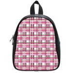 Pink plaid pattern School Bags (Small) 