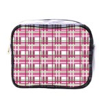 Pink plaid pattern Mini Toiletries Bags